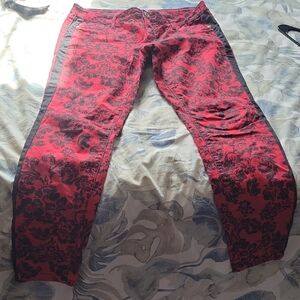 Candie's Red Floral Straight Leg Jeans